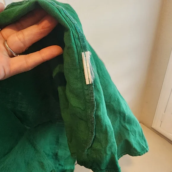 NATION LTD MIDI DRESS STRAPPY ORGANIC LINEN FRONT BUTTON SZ MEDIUM EUC - Picture 10 of 16